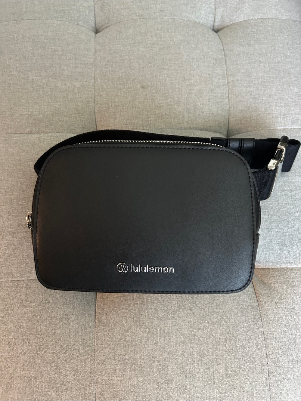 lululemon Black Leather-Look Crossbody Belt Bag